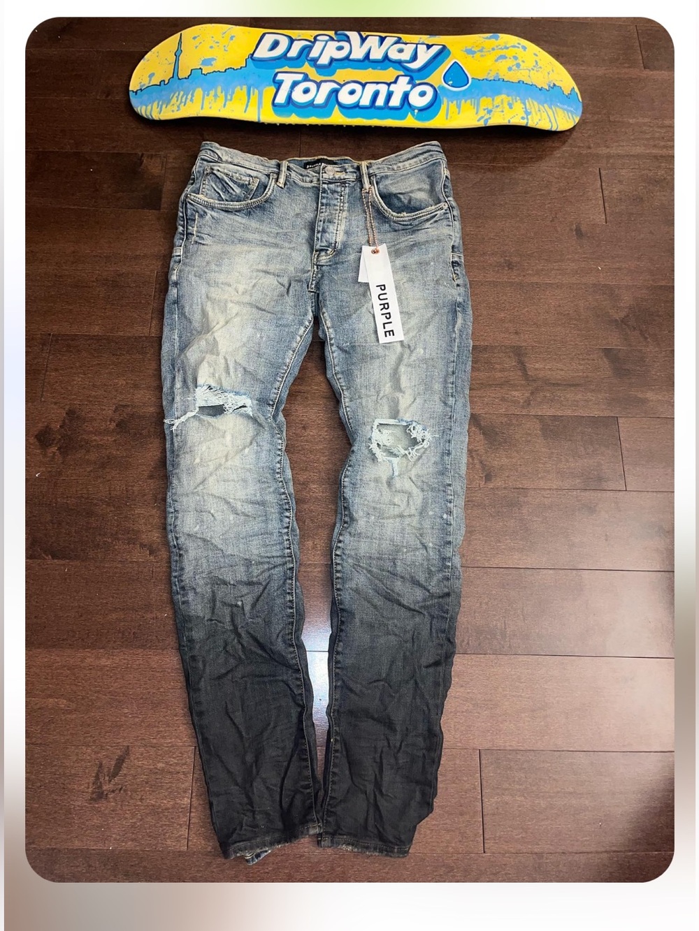 Purple Men’s Fitted l Jeans - Faded Blue to Black